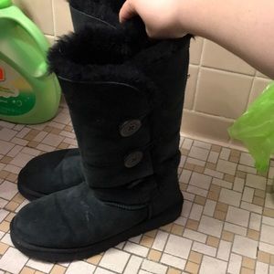 Black Triple Button Bailey Boot